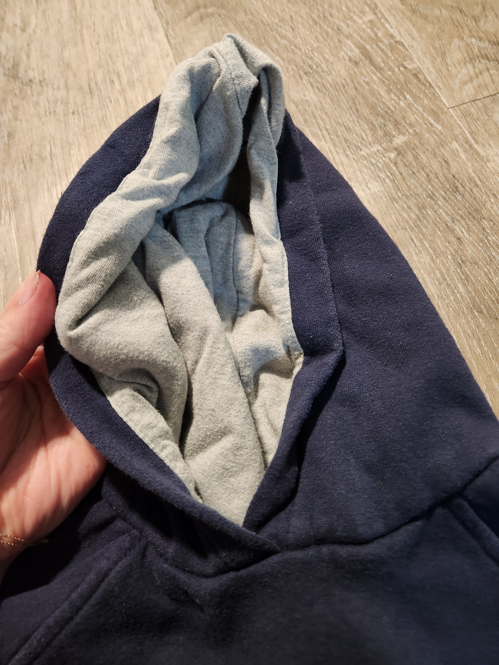 Calvin Klein Jeans Navy and Light Gray Logo Hoodie - Picture 4 of 6